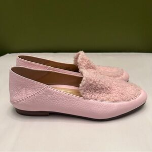 Vionic Frieda Shearling and Leather Loafers Pink size 8.5